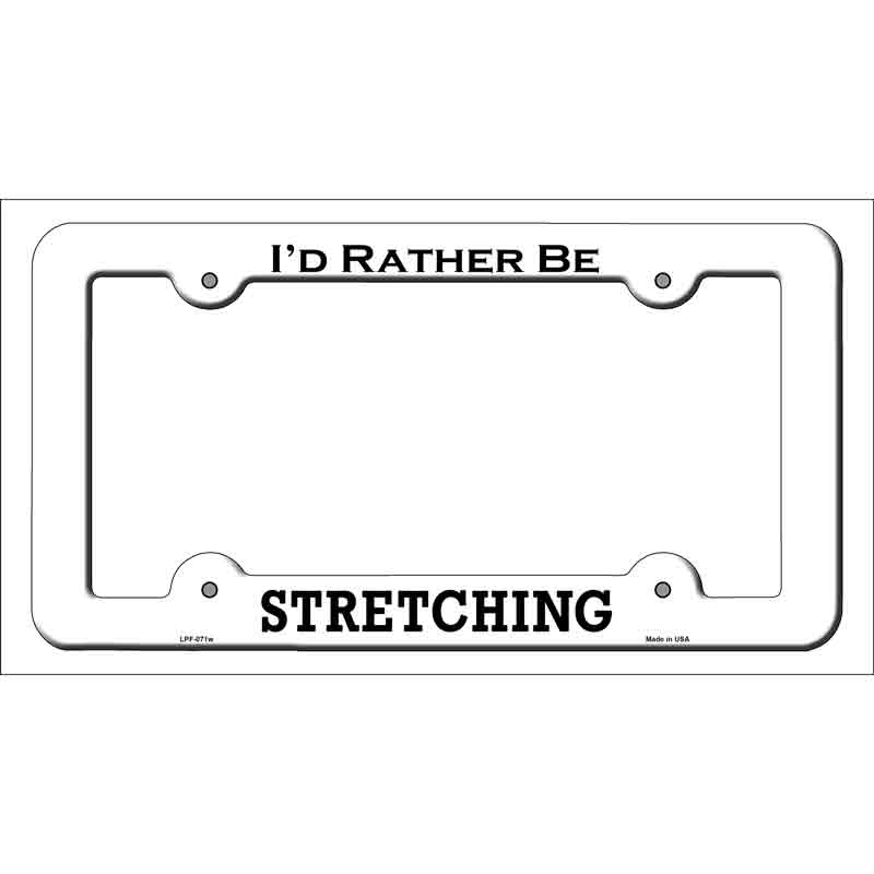 LPF-071w 12 x 6 in. Stretching Novelty Metal License Plate Frame, White