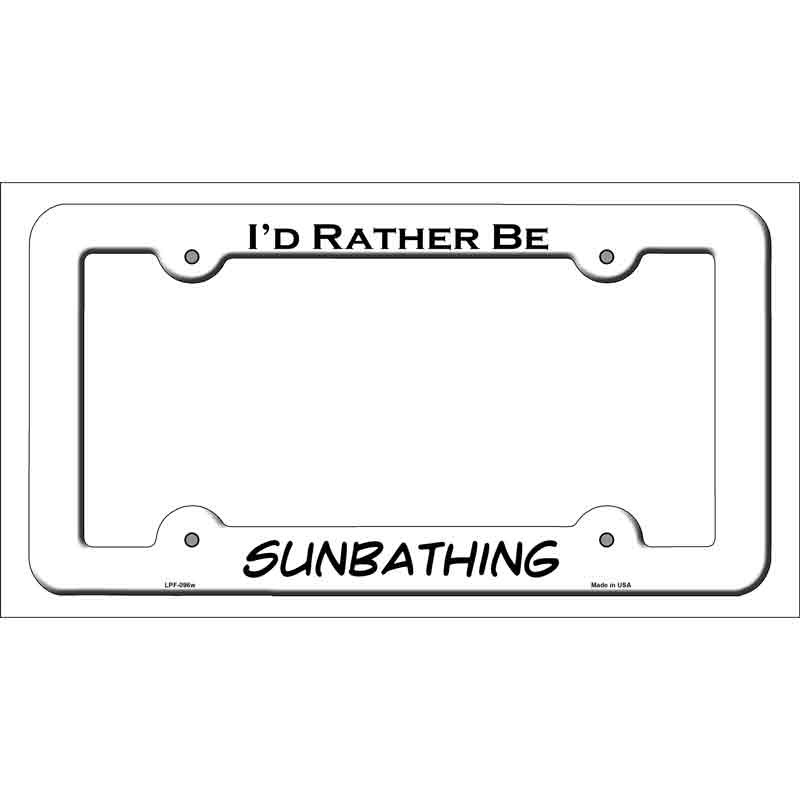 LPF-096w 12 x 6 in. Sunbathing Novelty Metal License Plate Frame, White