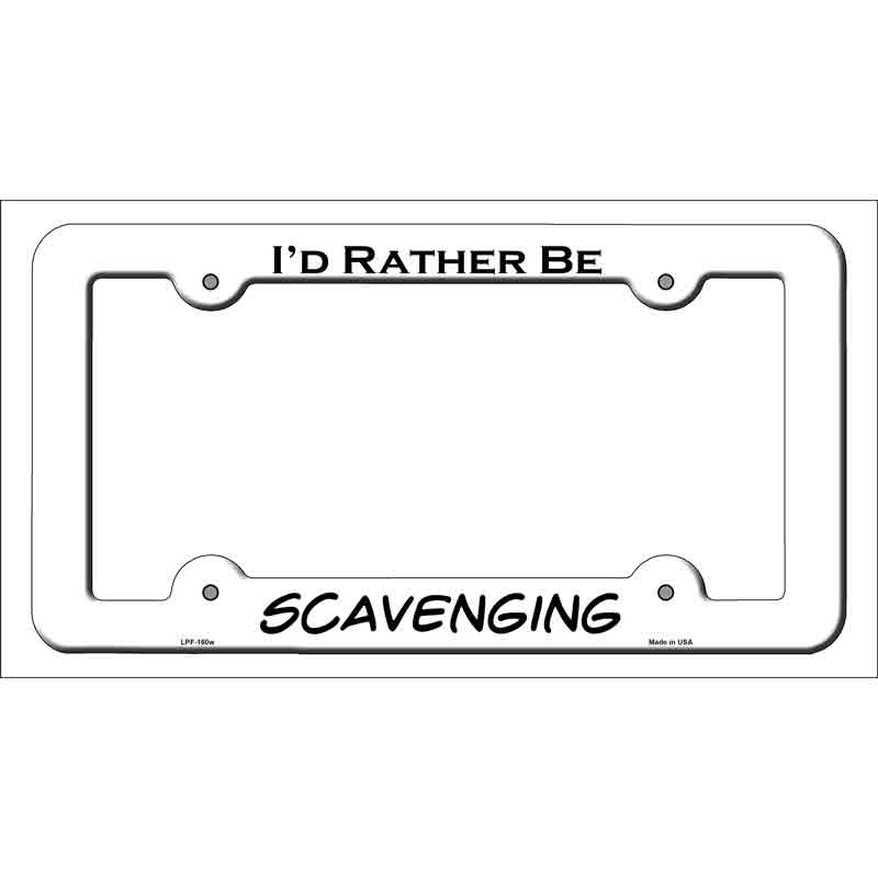LPF-160w 12 x 6 in. Scavenging Novelty Metal License Plate Frame, White