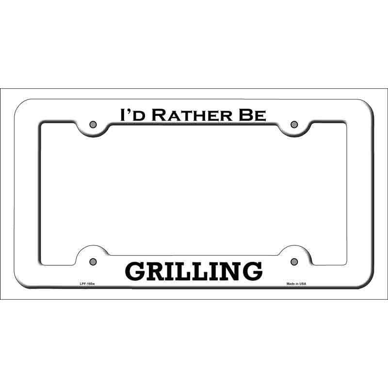 LPF-165w 12 x 6 in. Grilling Novelty Metal License Plate Frame, White