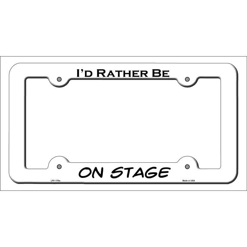 LPF-175w 12 x 6 in. On Stage Novelty Metal License Plate Frame, White