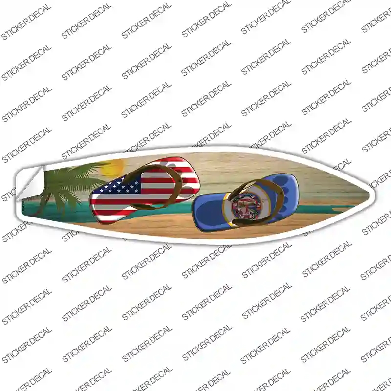 SB-261s-S Minnesota Flag Flip Flop Novelty Surfboard Sticker Decal - Small