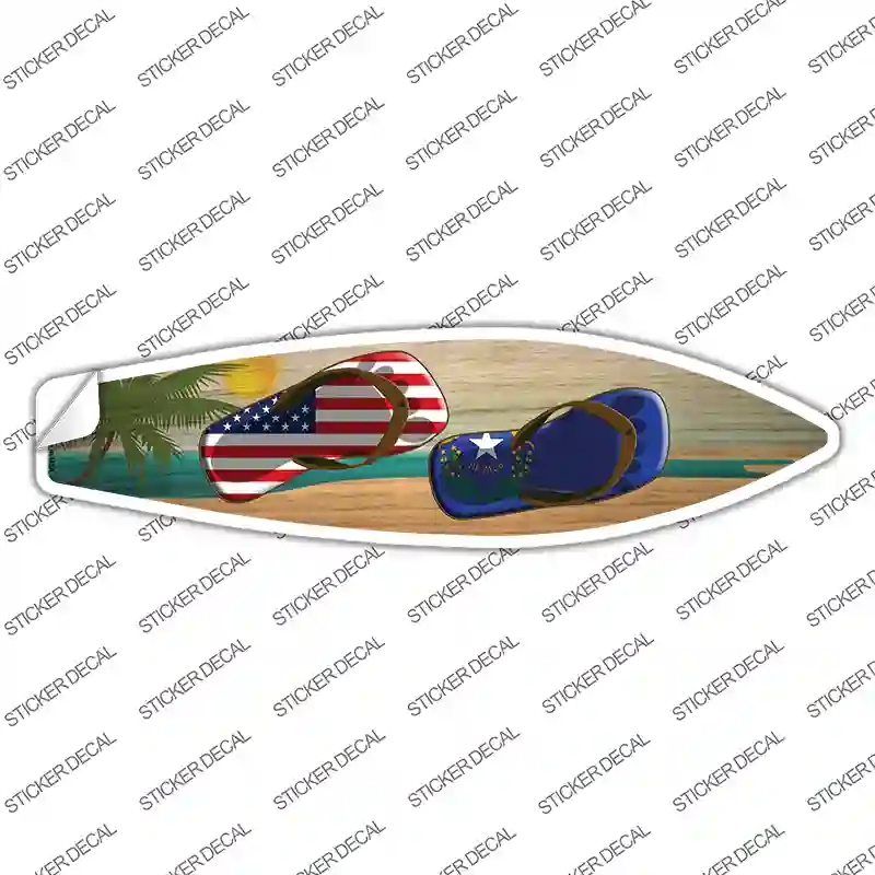 SB-266s-S Nevada Flag Flip Flop Novelty Surfboard Sticker Decal - Small