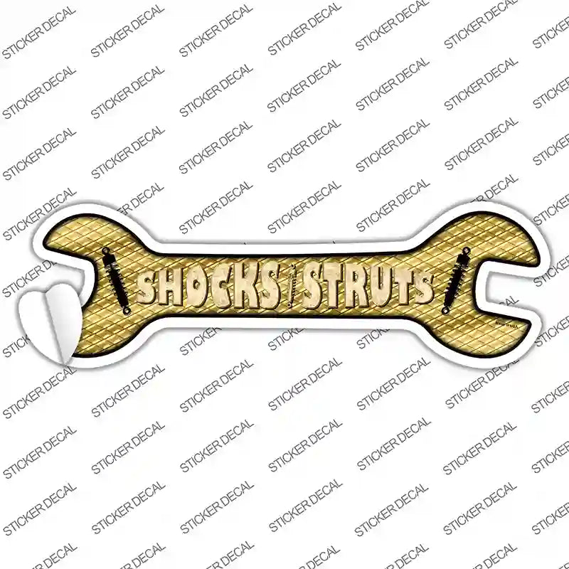 W-023s-S Shocks & Struts Novelty Wrench Sticker Decal - Small