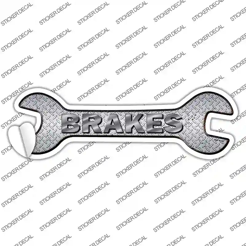 W-026s-L Brakes Novelty Wrench Sticker Decal - Large