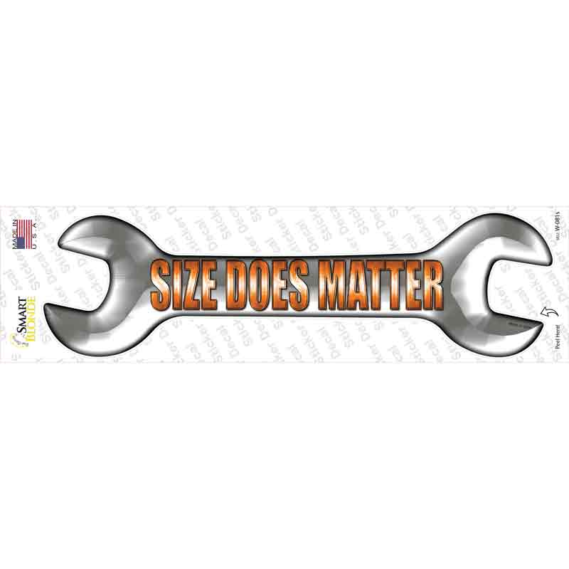 W-081s-M Size Does Matter Novelty Wrench Sticker Decal - Medium