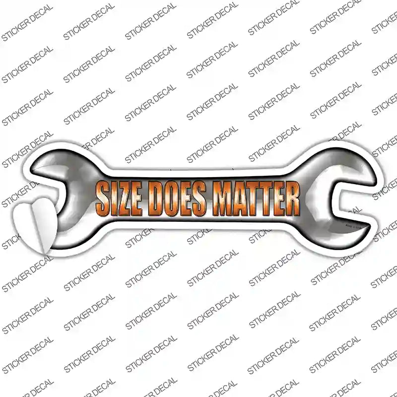 W-081s-S Size Does Matter Novelty Wrench Sticker Decal - Small