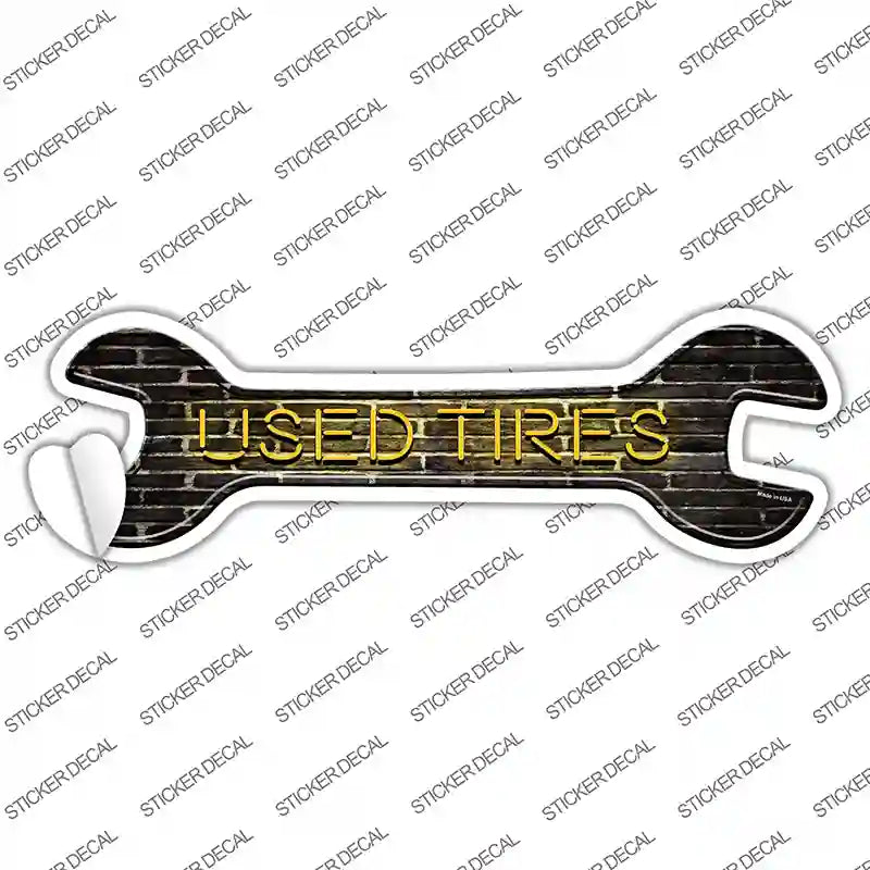 W-128s-S Used Tires Brick Novelty Wrench Sticker Decal - Small