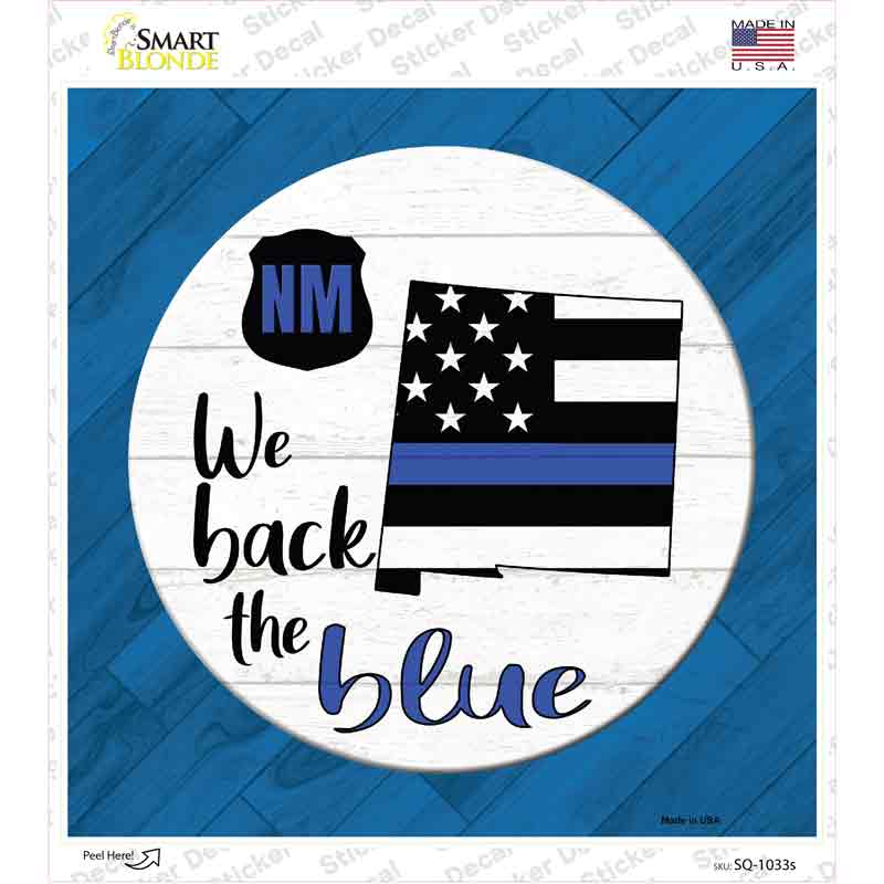 SQ-1033s-M   Mexico Back the Blue Novelty Square Sticker Decal - Medium