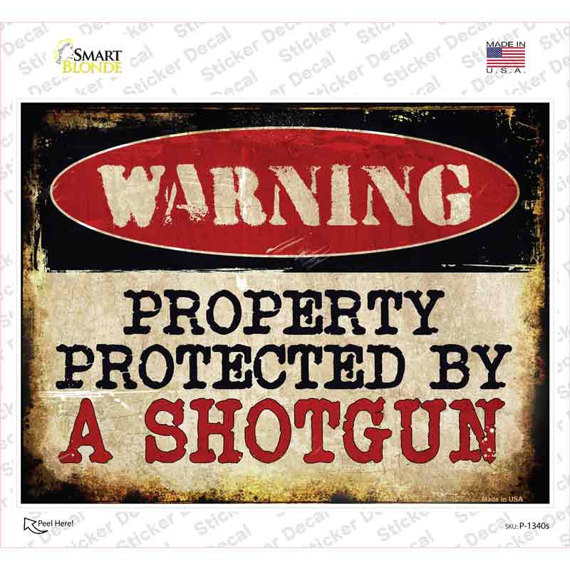 P-1340s-M A Shotgun Novelty Rectangle Sticker Decal - Medium