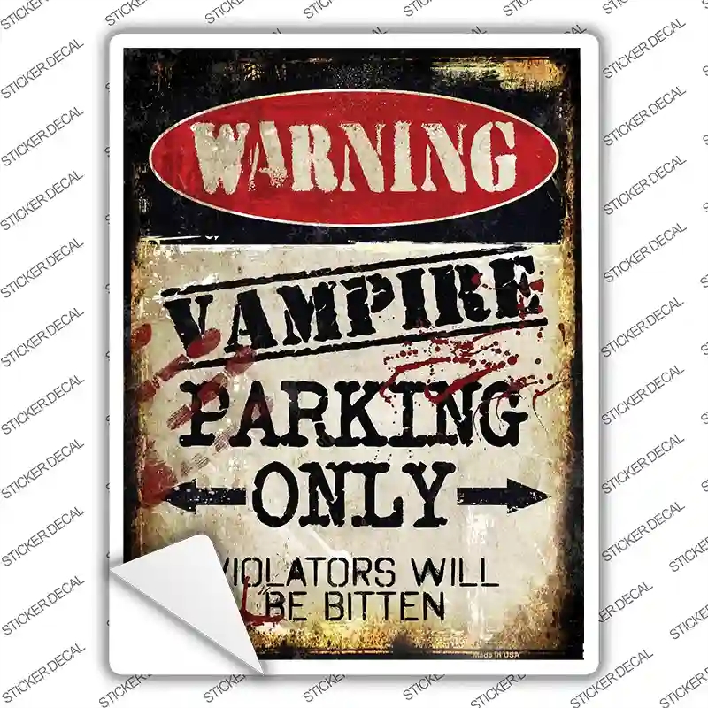 P-1379s-S Vampire Only Novelty Rectangle Sticker Decal - Small