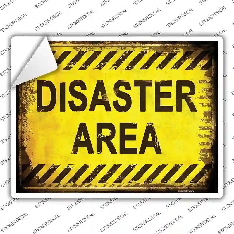 P-1385s-L Disaster Area Novelty Rectangle Sticker Decal - Large