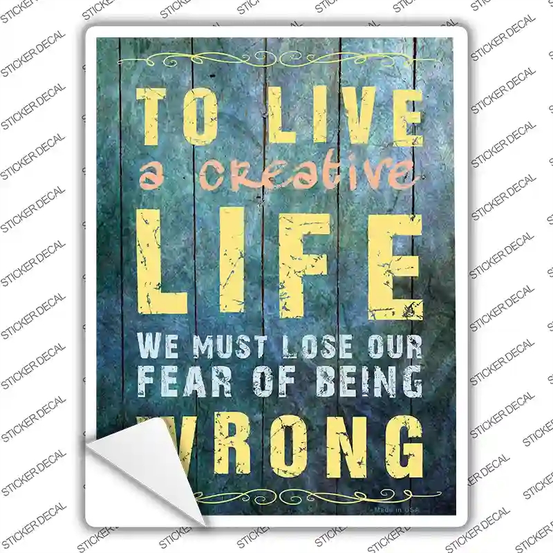 P-1393s-S Creative Life Novelty Rectangle Sticker Decal - Small