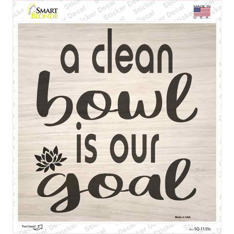 SQ-1135s-M A Clean Bowl Novelty Square Sticker Decal - Medium