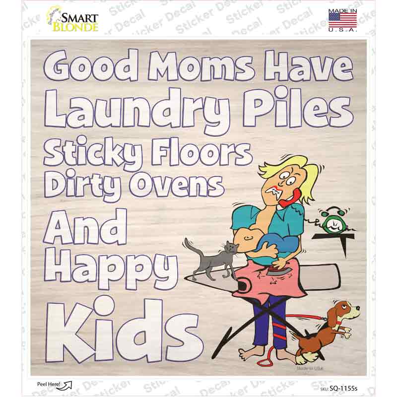 SQ-1155s-M Good Moms Novelty Square Sticker Decal - Medium