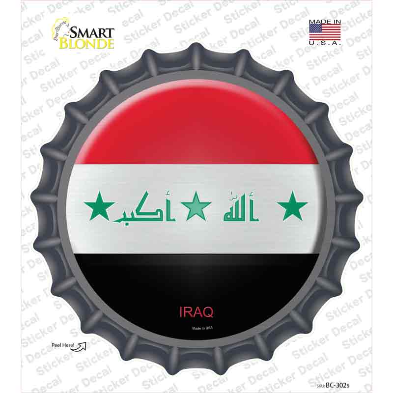 BC-302s-M Iraq Country Novelty Bottle Cap Sticker Decal - Medium
