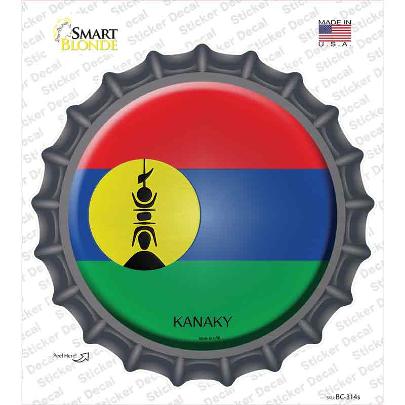 BC-314s-M Kanaky Country Novelty Bottle Cap Sticker Decal - Medium