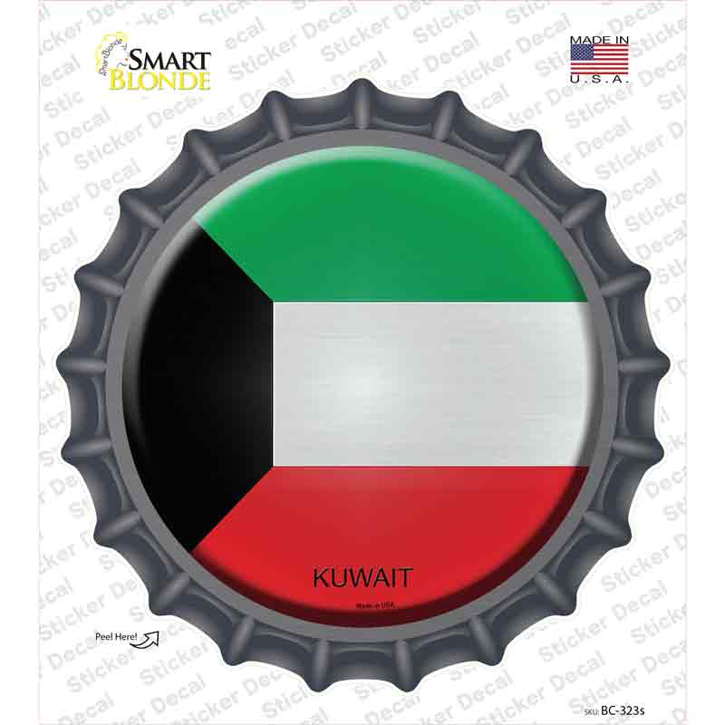 BC-323s-M Kuwait Country Novelty Bottle Cap Sticker Decal - Medium