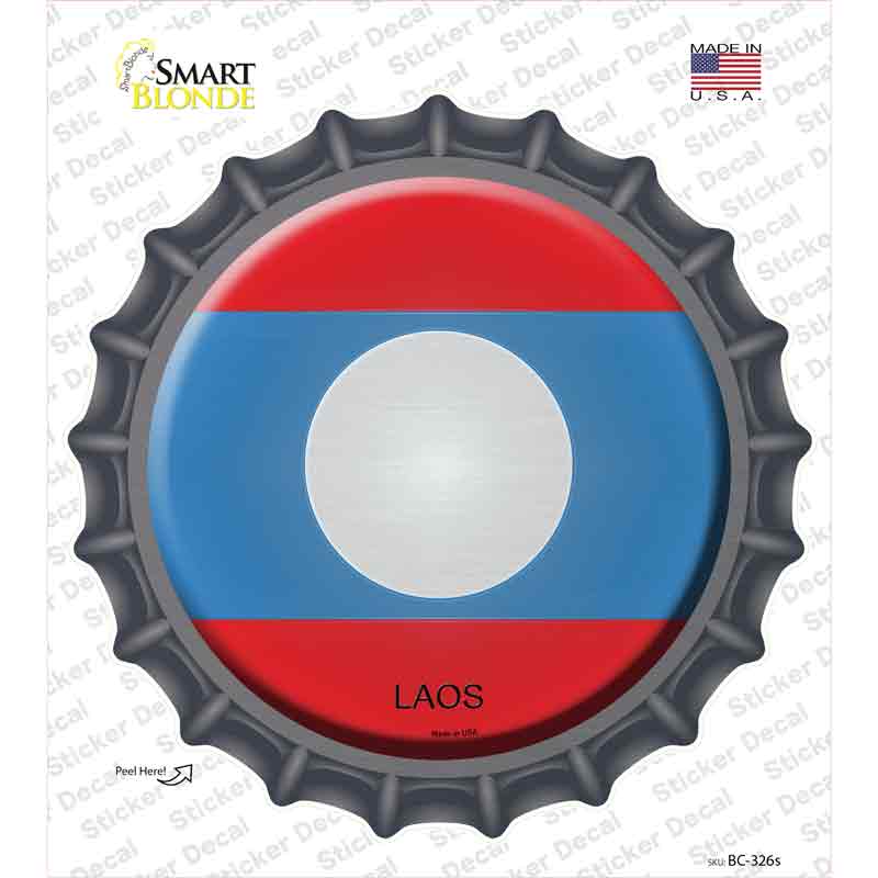 BC-326s-M Laos Country Novelty Bottle Cap Sticker Decal - Medium