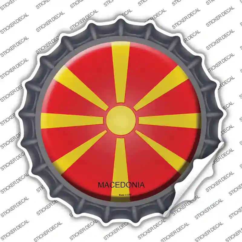 BC-337s-S Macedonia Country Novelty Bottle Cap Sticker Decal - Small