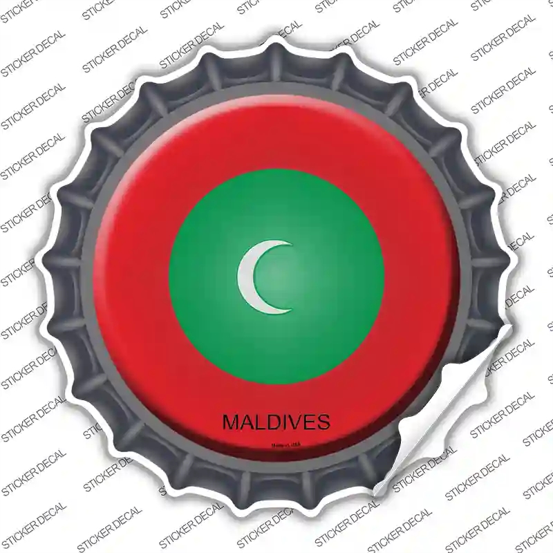 BC-342s-S Maldives Country Novelty Bottle Cap Sticker Decal - Small