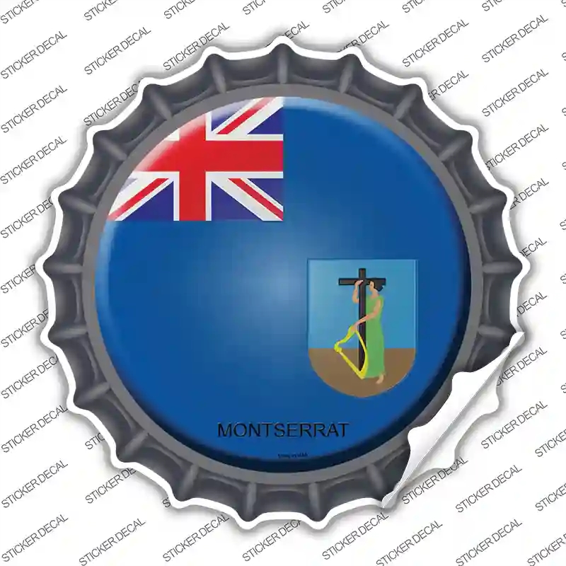 BC-357s-L Montserrat Country Novelty Bottle Cap Sticker Decal - Large
