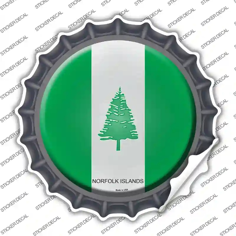 BC-374s-S Norfolk Islands Novelty Bottle Cap Sticker Decal - Small