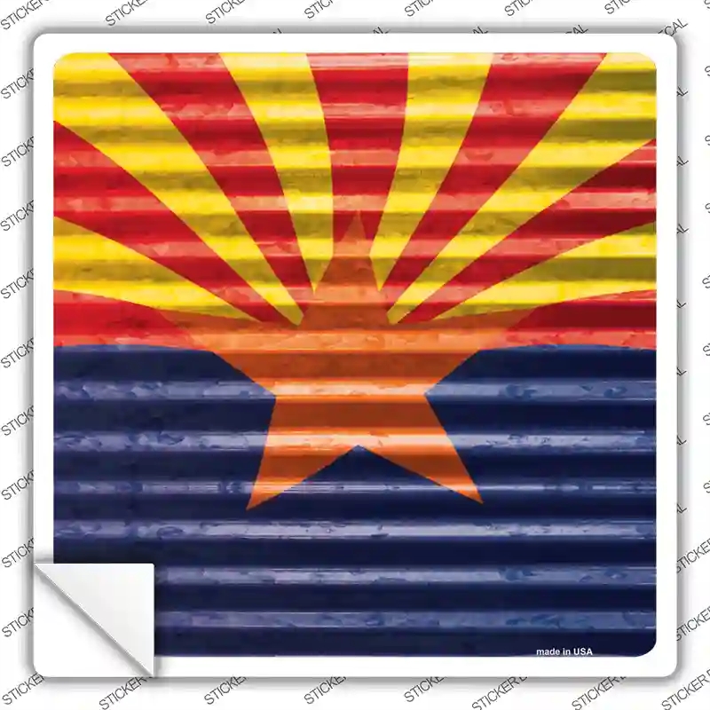 SQ-410s-S Arizona Flag Novelty Square Sticker Decal - Small