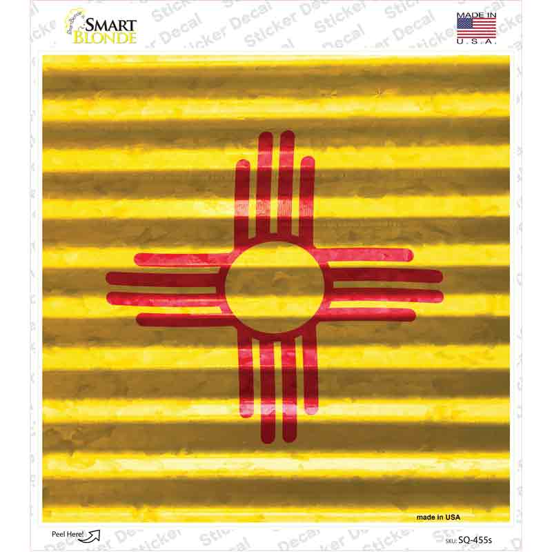 SQ-455s-M   Mexico Flag Corrugated Effect Novelty Square Sticker Decal - Medium
