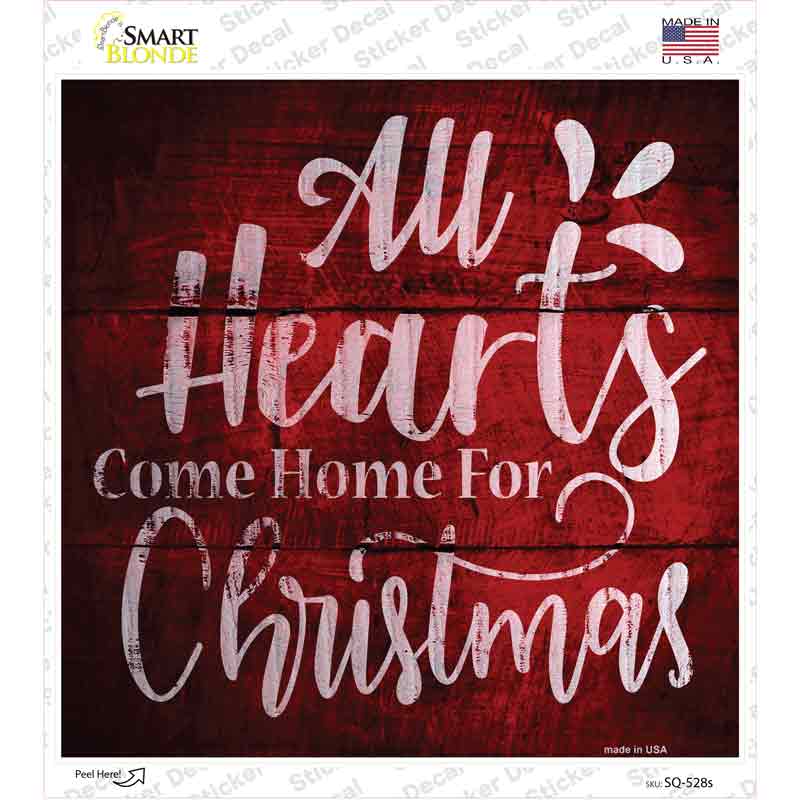 SQ-528s-M Come Home for Christmas Novelty Square Sticker Decal - Medium