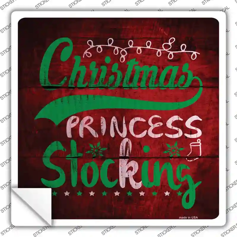 SQ-541s-S Christmas Princess Novelty Square Sticker Decal - Small