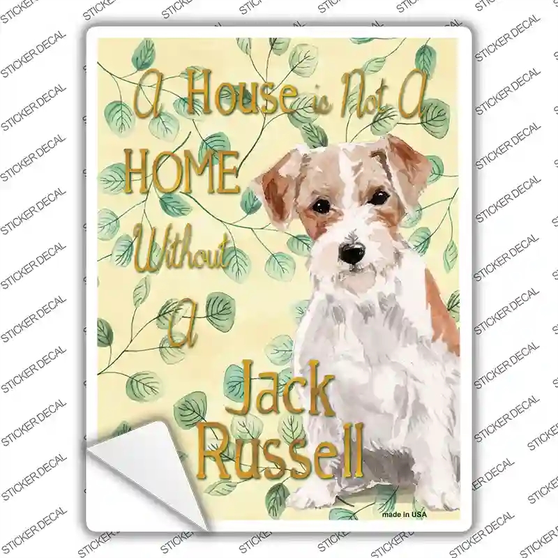 P-1990s-L Not A Home Without A Jack Russell Novelty Rectangle Sticker Decal - Large