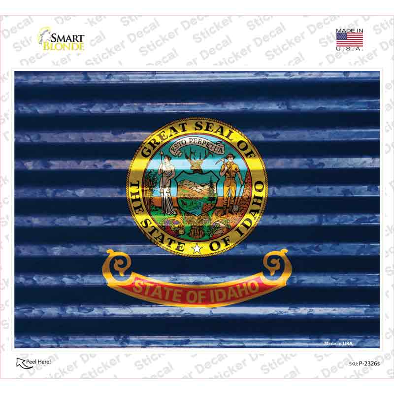 P-2326s-M Idaho Flag Novelty Rectangle Sticker Decal - Medium