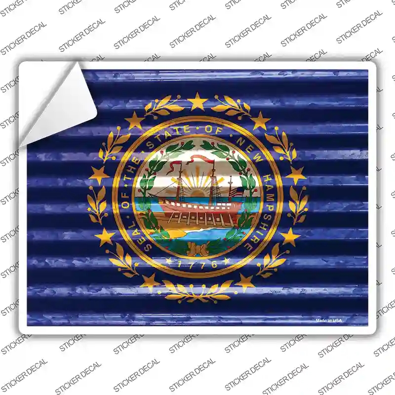 P-2343s-L   Hampshire Flag Novelty Rectangle Sticker Decal - Large