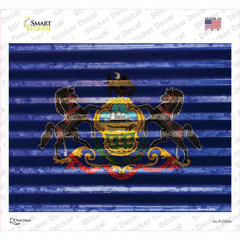 P-2352s-M Pennsylvania Flag Novelty Rectangle Sticker Decal - Medium