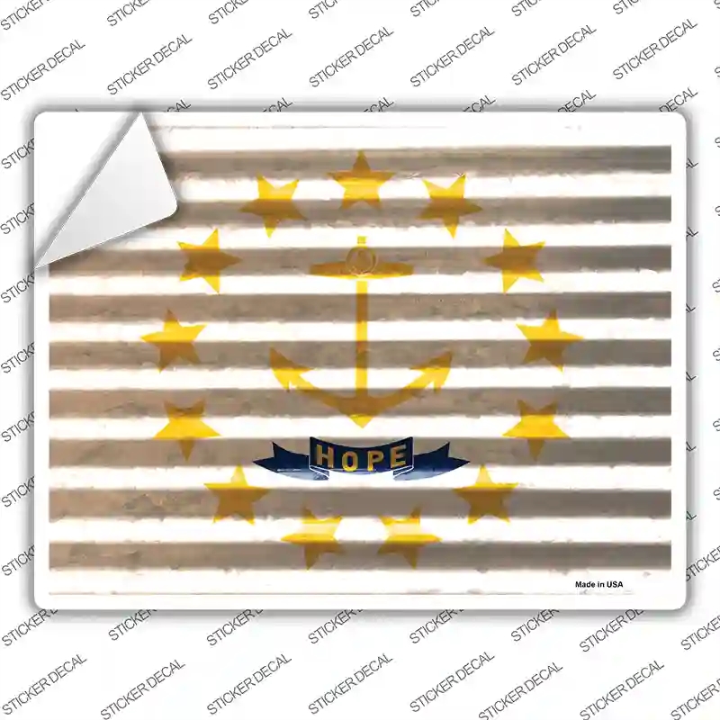 P-2353s-L Rhode Island Flag Novelty Rectangle Sticker Decal - Large