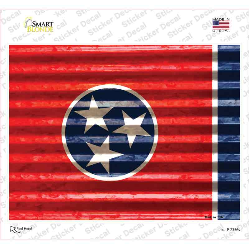 P-2356s-M Tennessee Flag Novelty Rectangle Sticker Decal - Medium