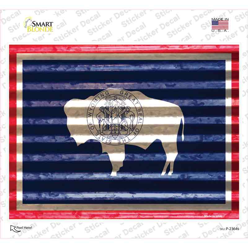 P-2364s-M Wyoming Flag Novelty Rectangle Sticker Decal - Medium