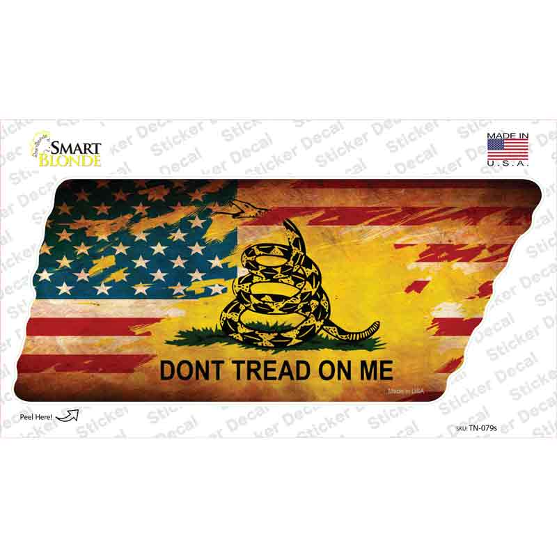 TN-079s-M American Dont Tread Novelty Tennessee Shape Sticker Decal - Medium