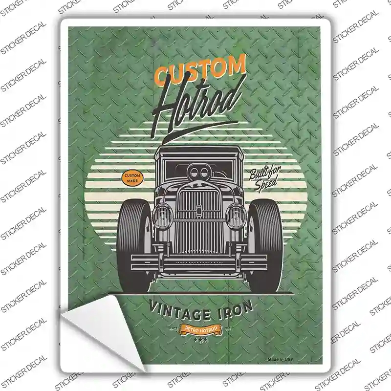 P-3699s-XL Custom Hotrod Front View Novelty Rectangle Sticker Decal - Extra Large