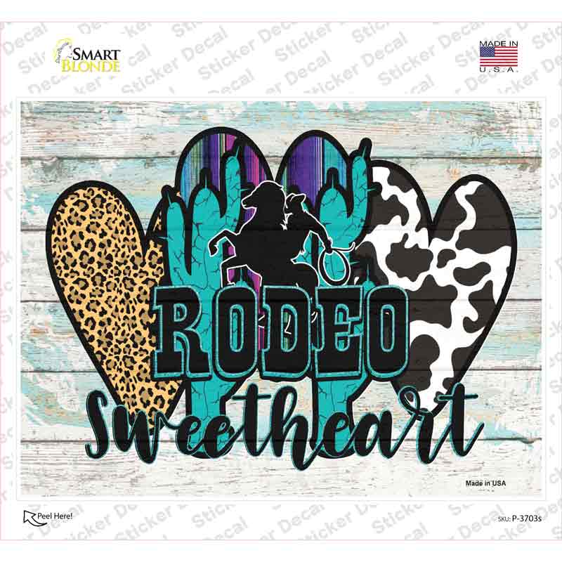P-3703s-M Rodeo Sweetheart Novelty Rectangle Sticker Decal - Medium