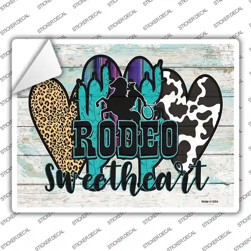 P-3703s-S Rodeo Sweetheart Novelty Rectangle Sticker Decal - Small