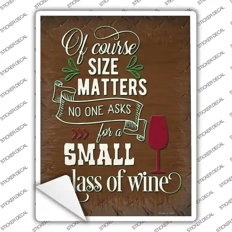 P-3710s-S Small Glass of Wine Novelty Rectangle Sticker Decal - Small