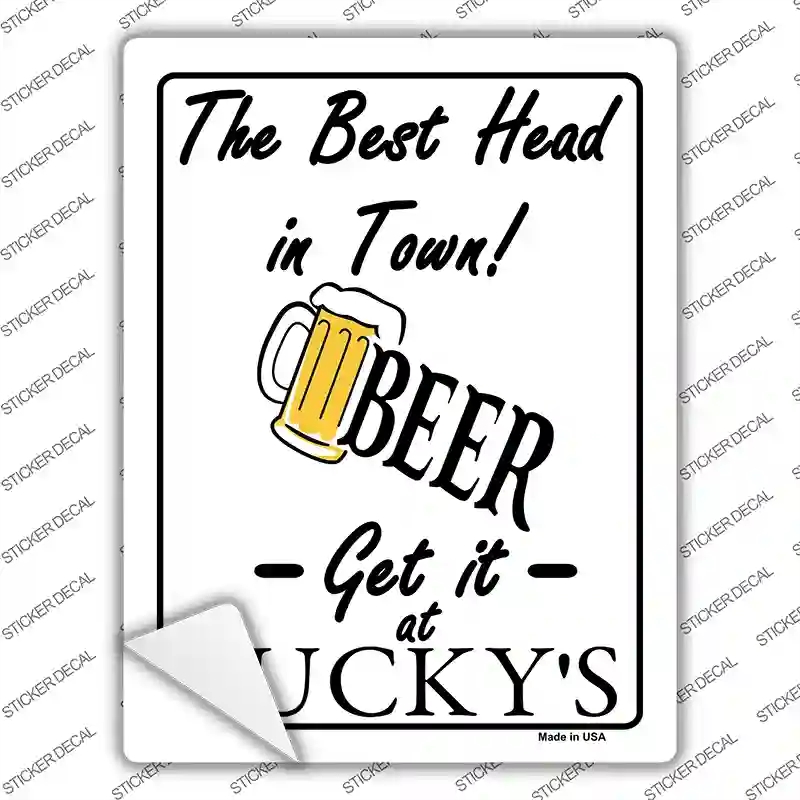 P-020s-L Best Head in Town Novelty Rectangle Sticker Decal - Large