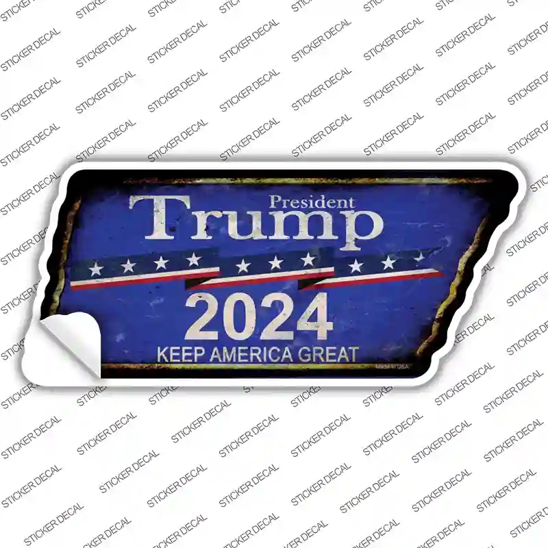 TN-186s-S Trump 2024 Novelty Rusty Tennessee Shape Sticker Decal - Small