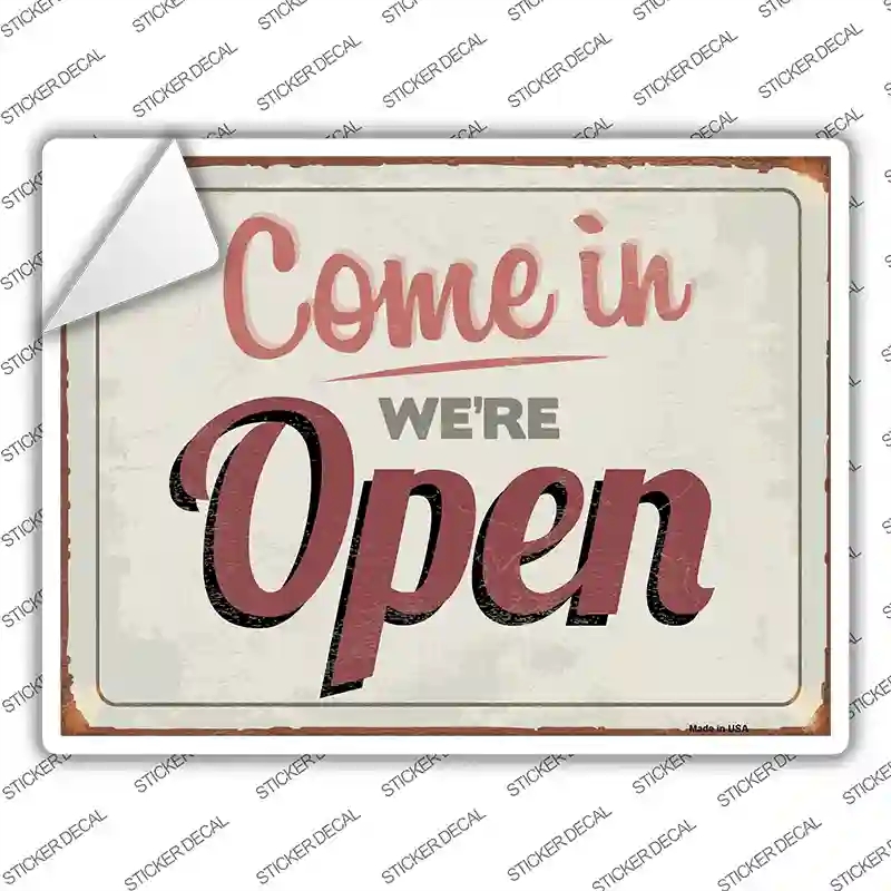 P-1053s-XL Were Open Novelty Rectangle Sticker Decal - Extra Large