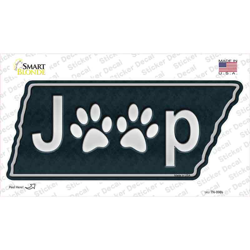 TN-098s-M J-P Paws Novelty Tennessee Shape Sticker Decal - Medium