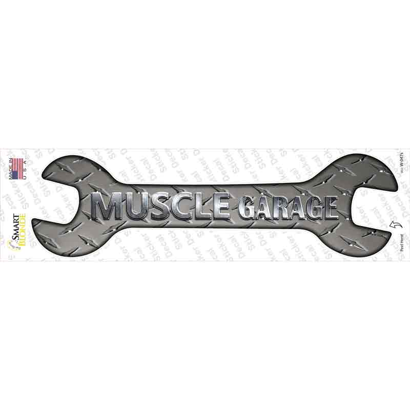 W-047s-M Muscle Garage Novelty Wrench Sticker Decal - Medium