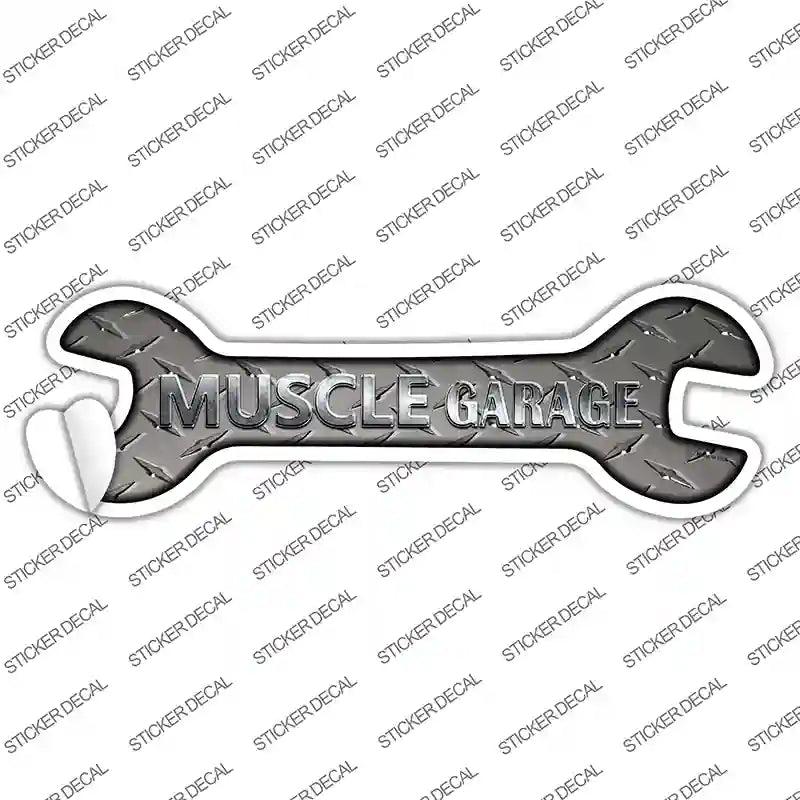 W-047s-S Muscle Garage Novelty Wrench Sticker Decal - Small