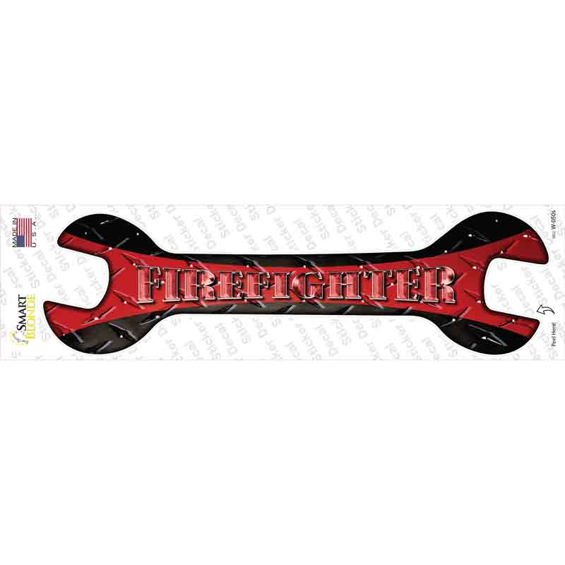 W-050s-M Firefighter Novelty Wrench Sticker Decal - Medium